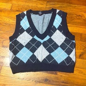 Sweater vest, cotton feel inside but is 100% acrylic